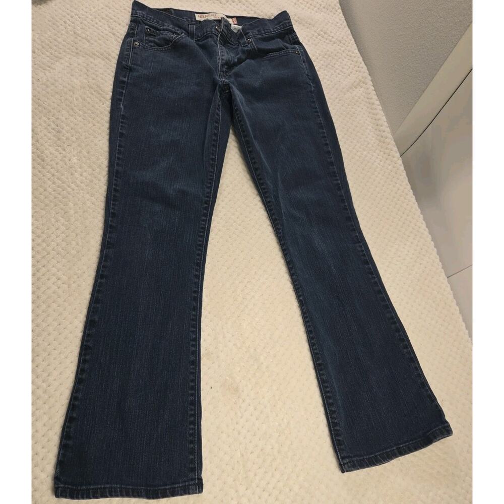 Levis Nouveau 516 Boot Cut Jeans Womens 6 Short Dark Wash Stretch Denim #096